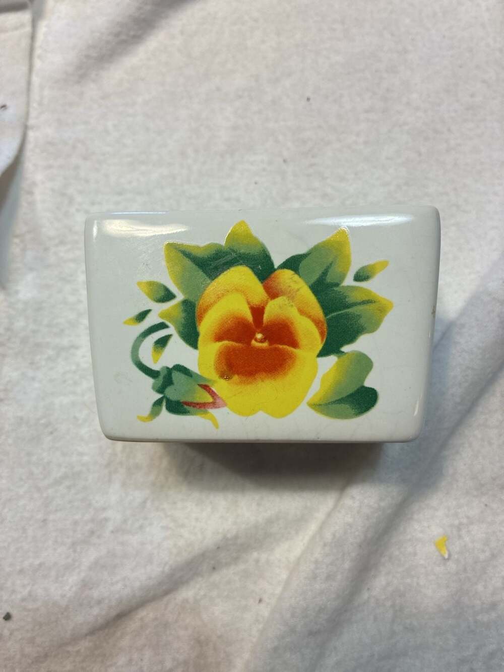 Corelle Coordinates Stoneware Pansy Floral Small Trinket Dish or Sponge Holder